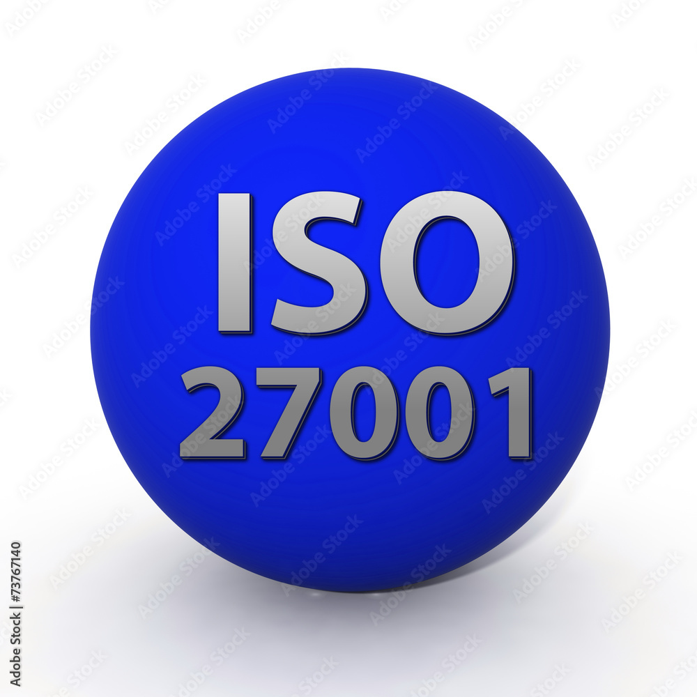 Iso 27001 circular icon on white background Iso 27001 circular icon on white background