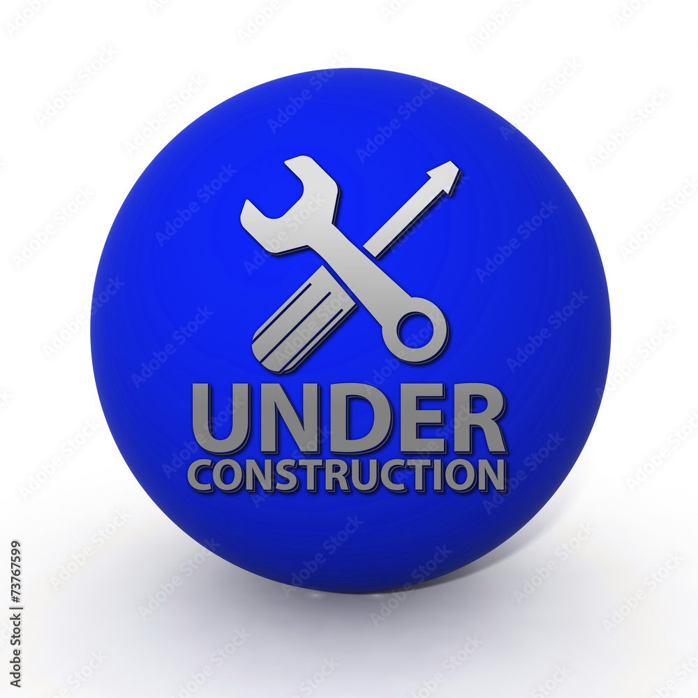 Under construction circular icon on white background Under construction circular icon on white background