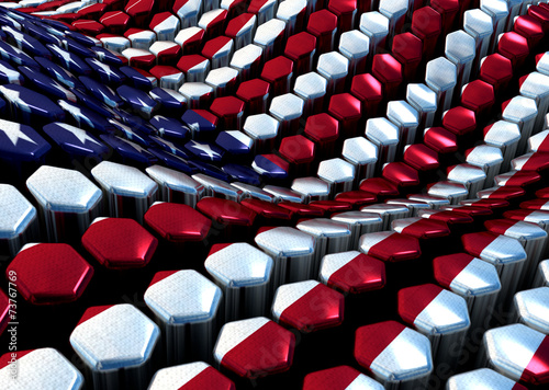 glossy abstract background from hexagons with USA theme