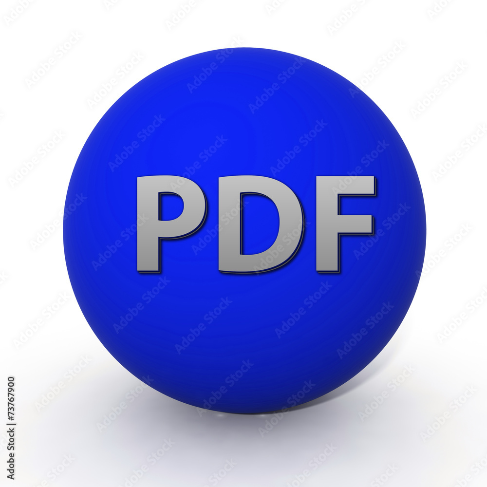 Pdf circular icon on white background Pdf circular icon on white background