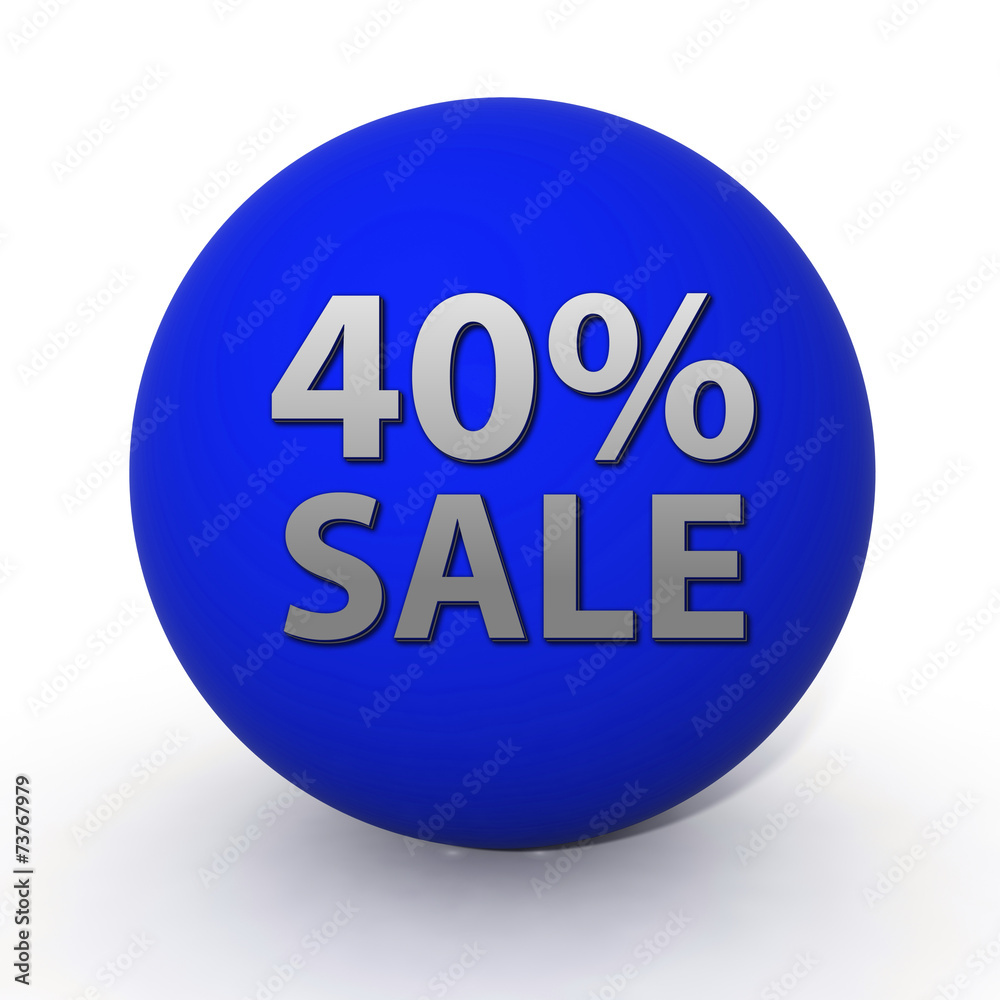 Sale forty percent circular icon on white background Sale forty percent circular icon on white background
