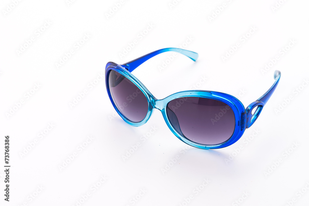 Blue sun glasses isolated on white background Blue sun glasses isolated on white background