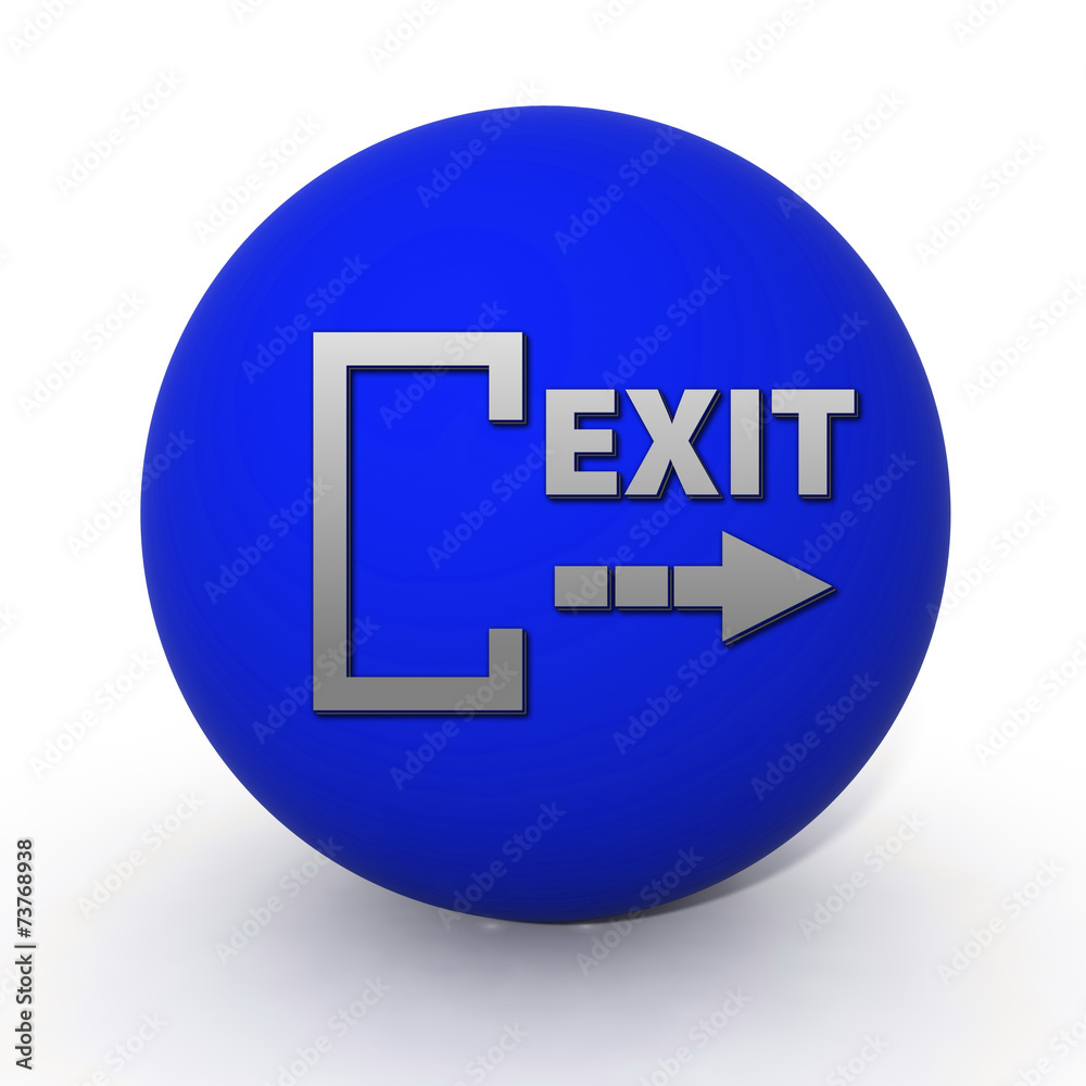 Obraz premium Exit circular icon on white background