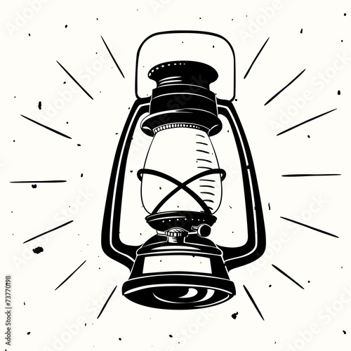 Vintage handdrawn vector lamp