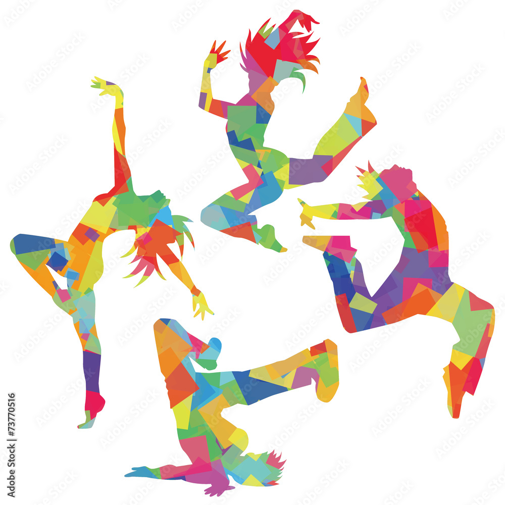 ダンスシルエット カラフル Stock ベクター Adobe Stock