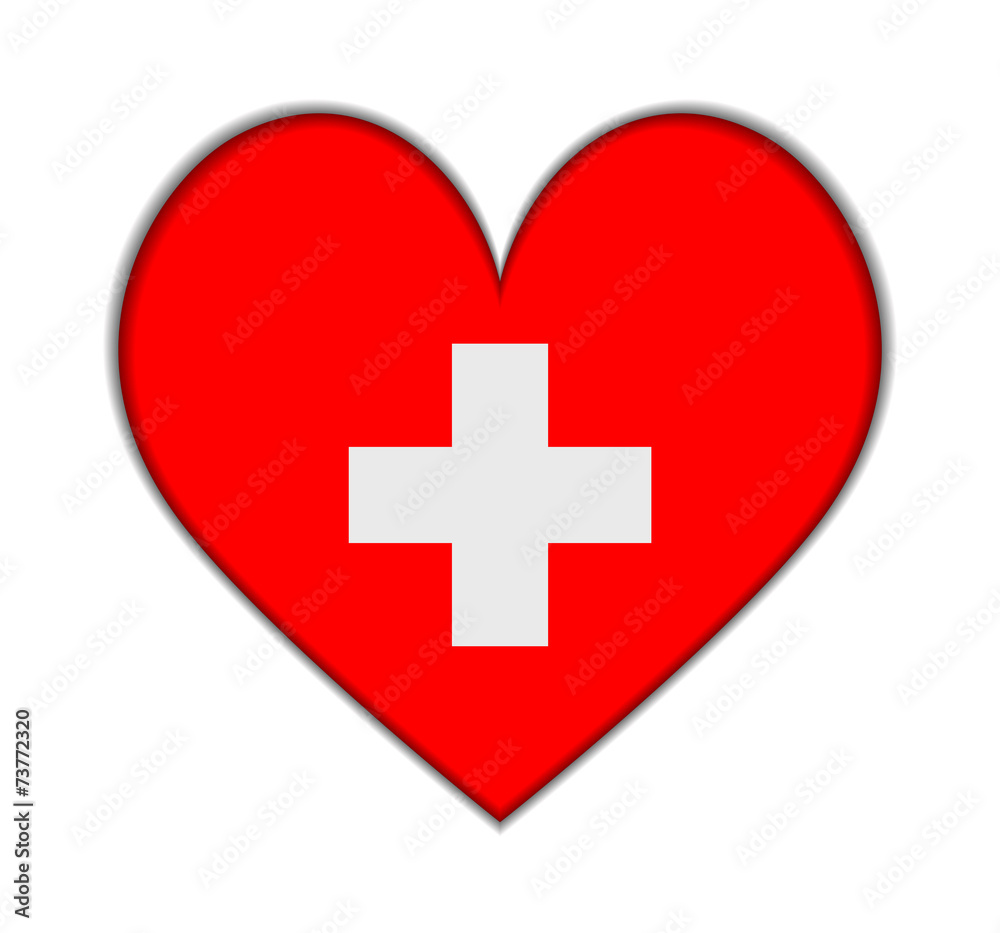 Switzerland heart flag vector Switzerland heart flag vector