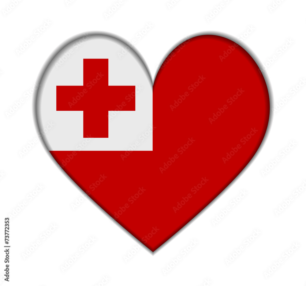 Tonga heart flag vector Tonga heart flag vector