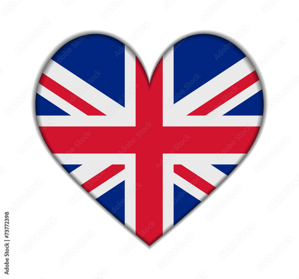 Obraz premium United Kingdom heart flag vector