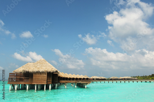 Beautiful wooden houses in Maldives