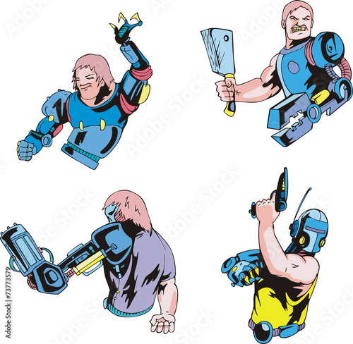 Colorful cyborgs