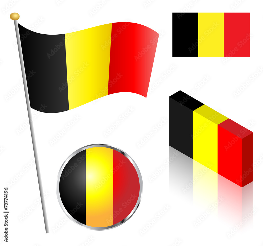 Fototapeta premium Belgian Flag Set