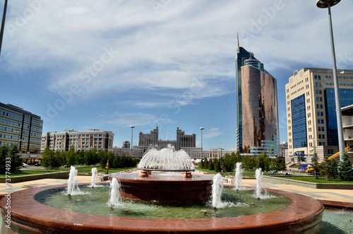 Water Green Boulevard in Astana. Kazakhstan