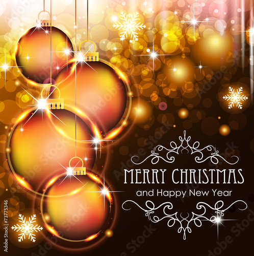Christmas ball on a holiday background