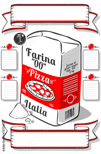 Vintage Hand Drawn Advertising Flour Pizza Page