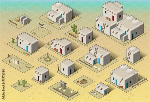 Isometric Western Rural Pueblo Basic Set Tiles
