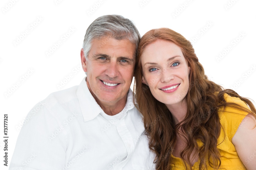 Casual couple smiling at camera Casual couple smiling at camera