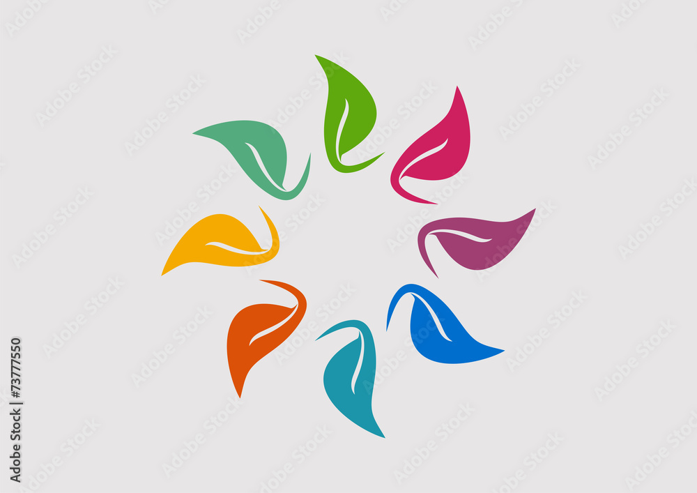 Colorfull flower icons logo vector