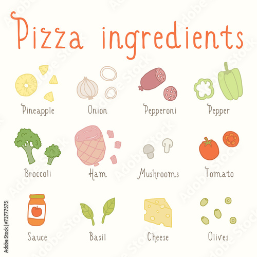 Hand drawn vector ingredients.