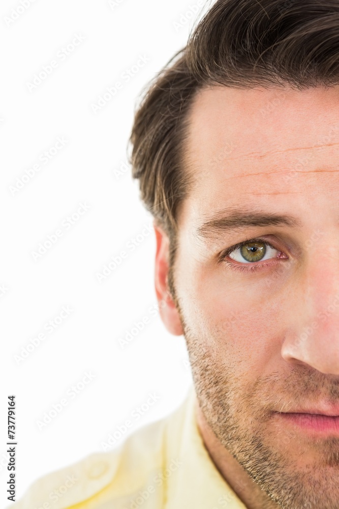 Fototapeta premium Close up of unsmiling man