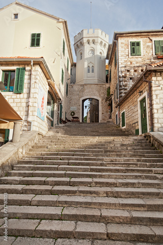 the historic center of Herceg Novi, Montenegro © olezzo