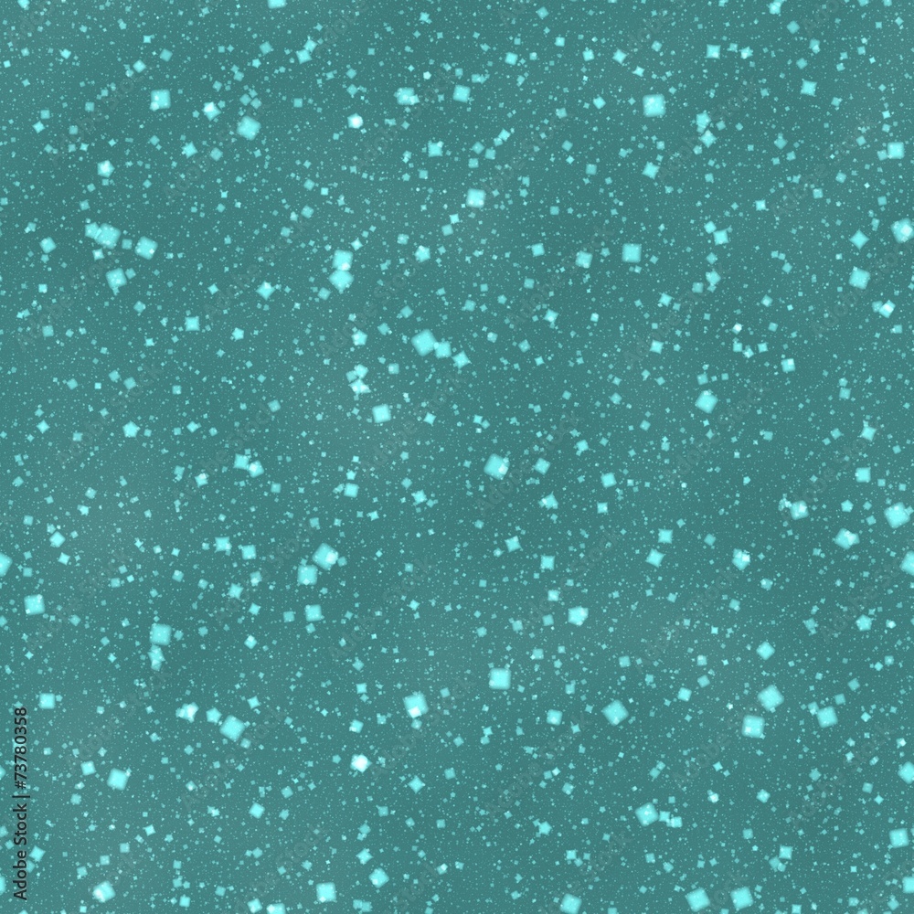 Abstract cyan square snowflakes seamless background