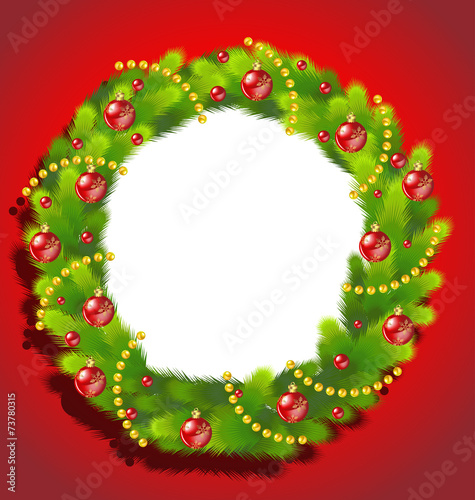 Beautiful Christmas Wreath frame © Peerachaya