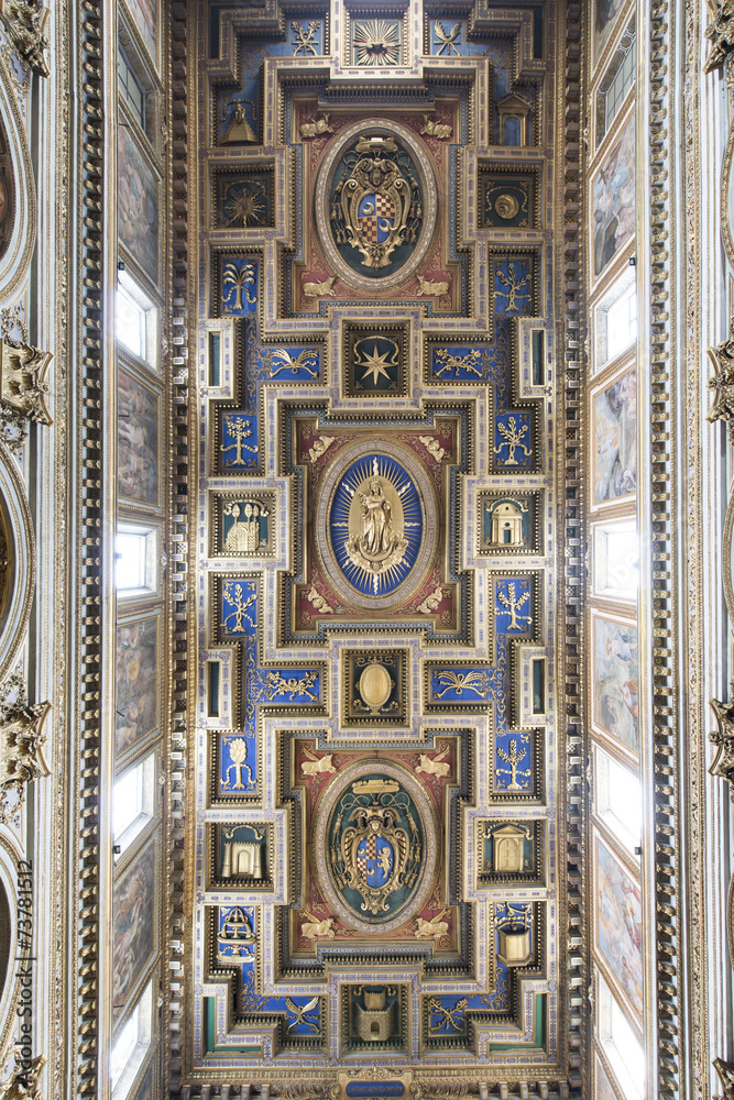 Obraz premium Chiesa di San Marcello al Corso soffitto a cassettoni- Roma