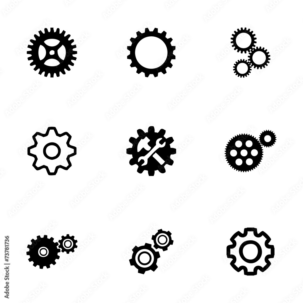 Vector gear icons set Vector gear icons set