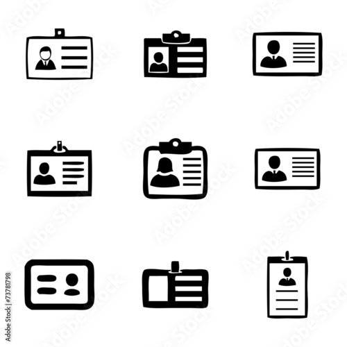 Vector id card icons set