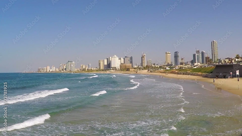 Tel Aviv skyline and beach Tel Aviv skyline and beach