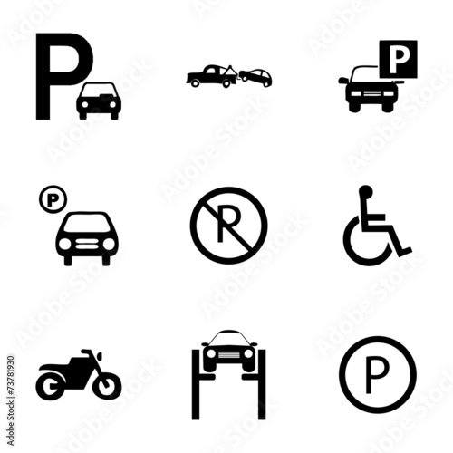 Vector parking icons set