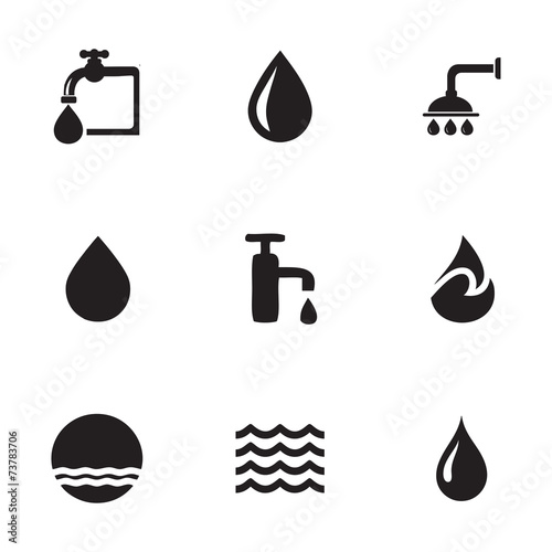 Vector water icons set