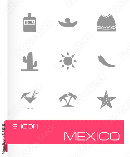 Vector mexico icon set