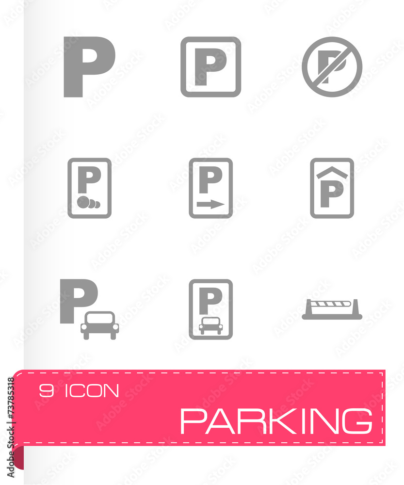 Vector parking icon set Vector parking icon set