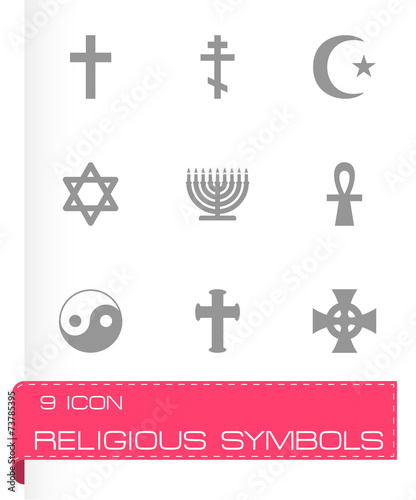Vector religious symbols icon set