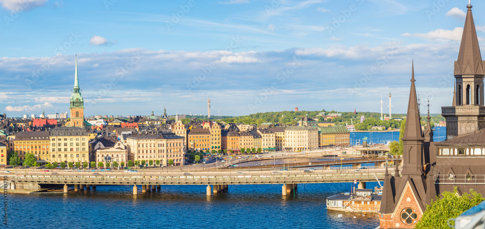 Obraz premium Ppanorama of the Old Town (Gamla Stan) in Stockholm, Sweden