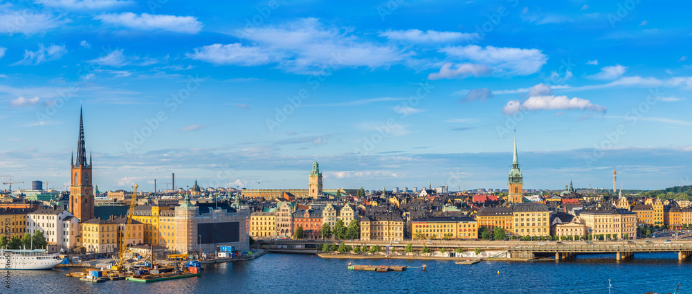 Ppanorama of the Old Town (Gamla Stan) in Stockholm, Sweden