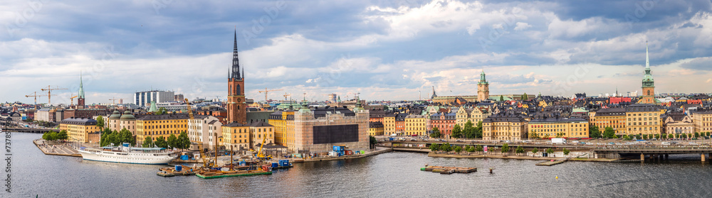 Fototapeta premium Ppanorama Starego Miasta (Gamla Stan) w Sztokholmie, Szwecja