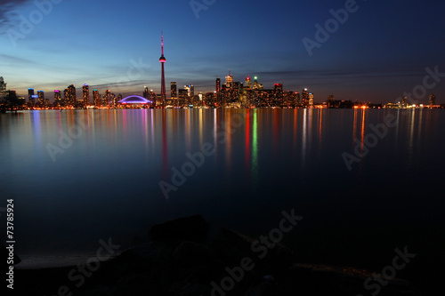 City scape at night of Toronto, Canada
