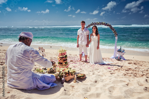 Traditional wedding in Bali photo