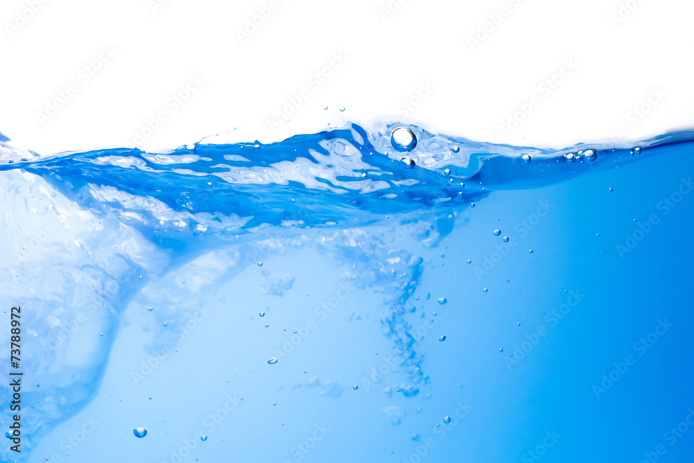 Obraz premium Blue water wave abstract background isolated on white 