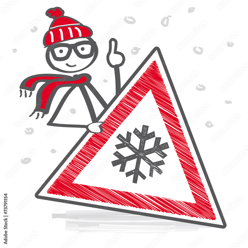 Fototapeta premium Achtung Schneefall
