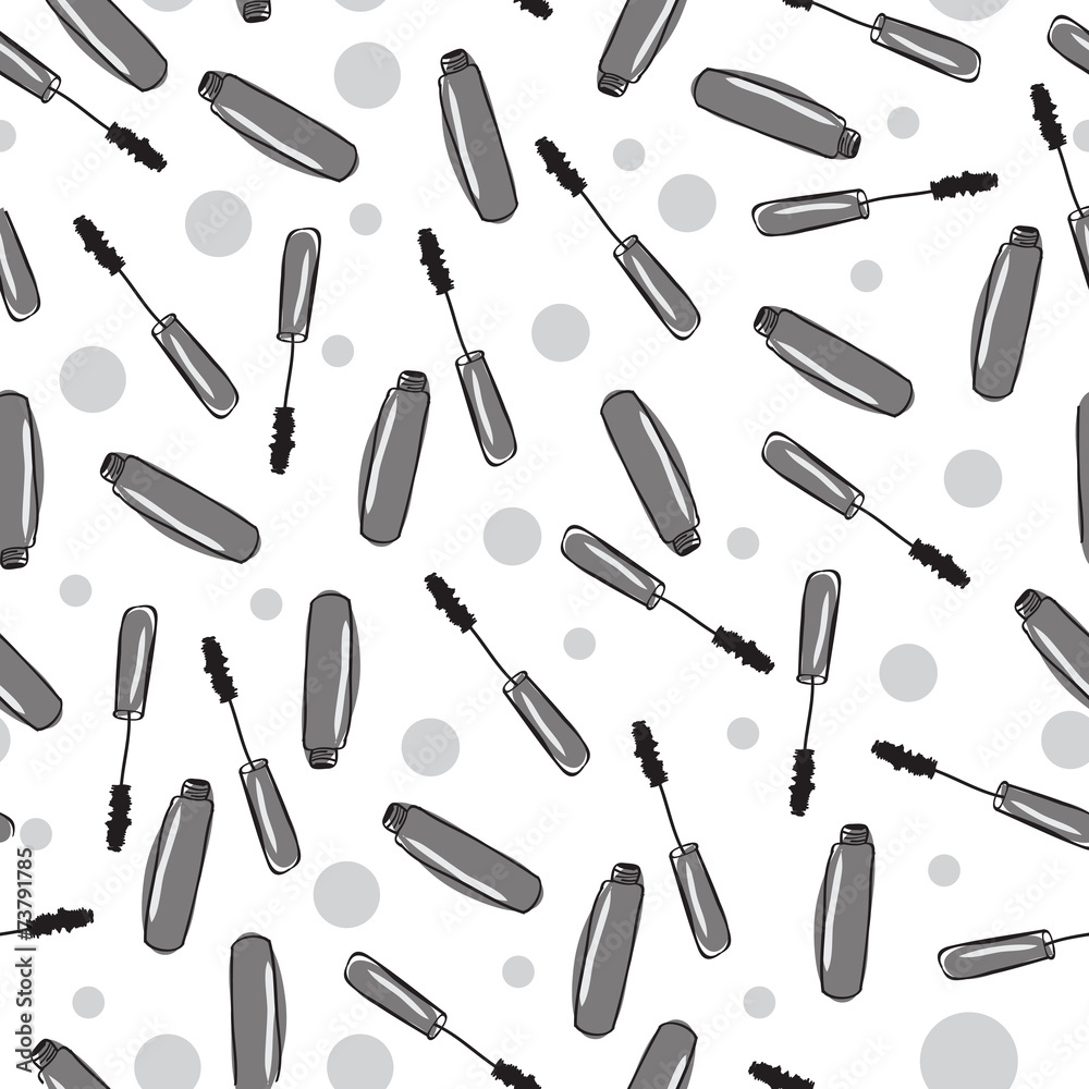 Obraz premium Hand drawn seamless pattern with mascara