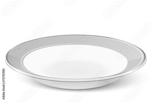 Simple classic soup plate isolated on white