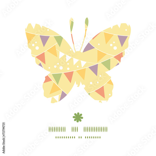 Vector party decorations bunting butterfly silhouette pattern