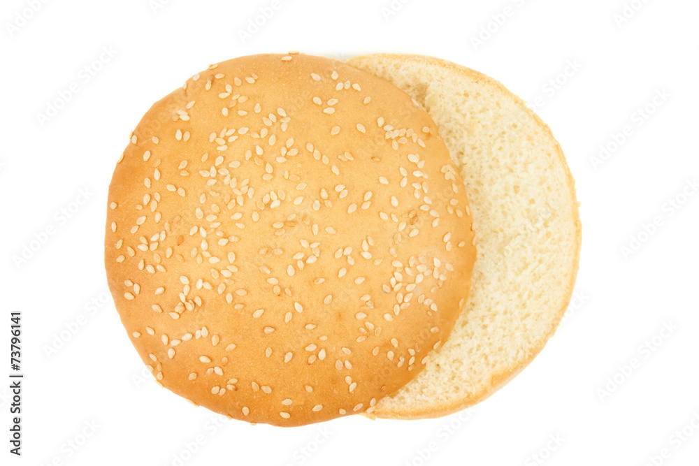 One hamburger bun One hamburger bun