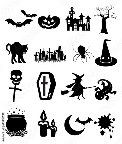 Halloween icons set