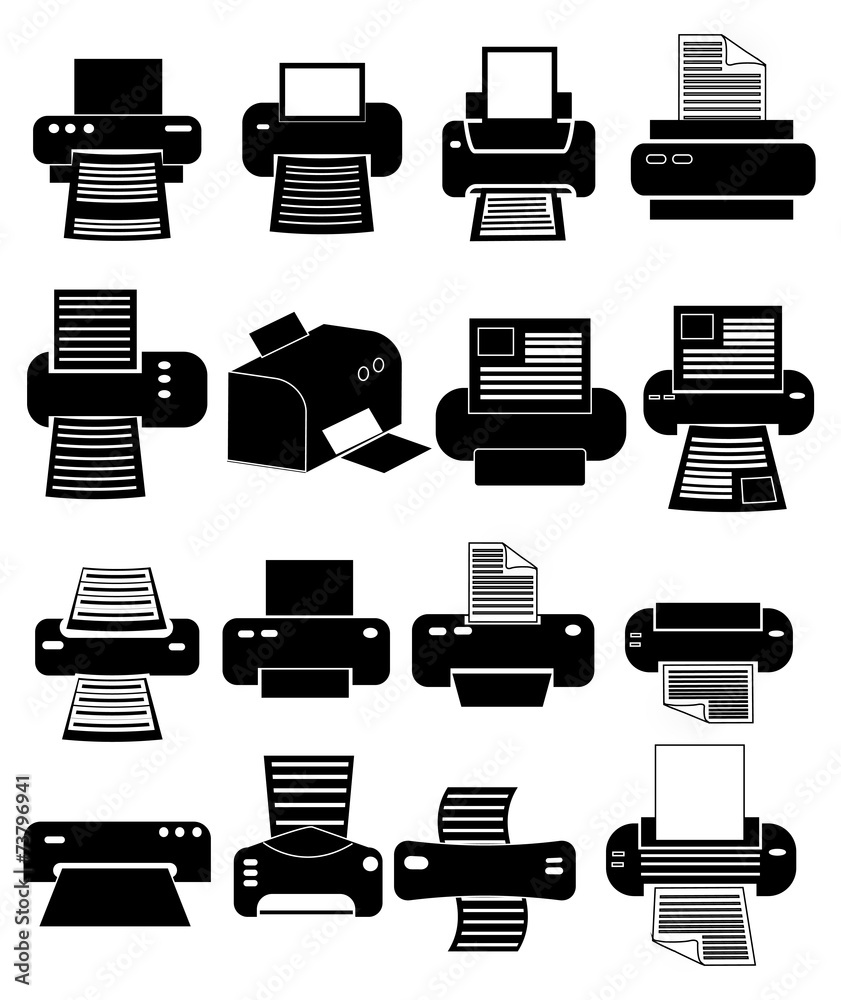 Printer icons set Printer icons set