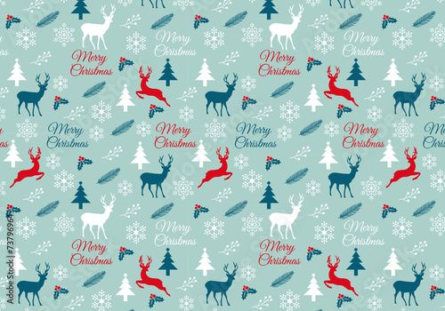 Seamless Christmas pattern, wrapping paper, vector