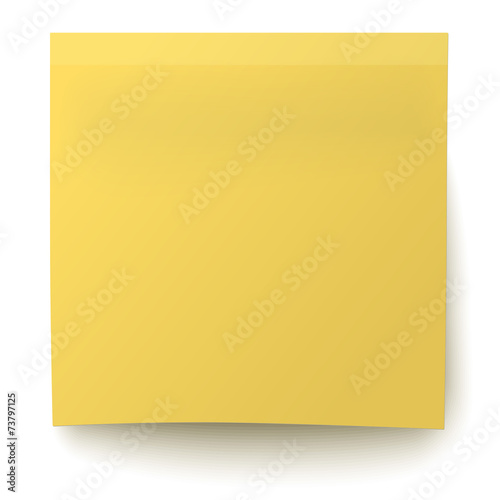 Classic yellow sticky note isolated on white